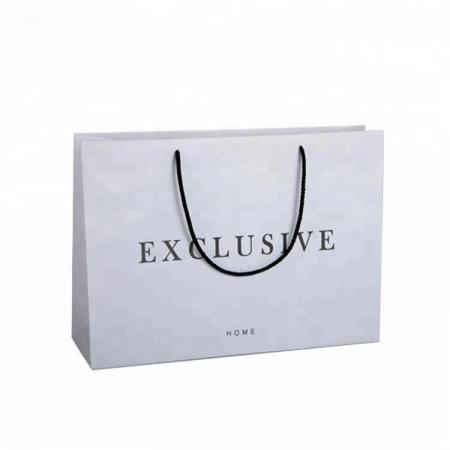 konkurrenzfähiger Preis elegante kundengebundene Markenlogo-Luxusboutiqueneinkaufsweißbuchgeschenktaschen mit Bandgriffen