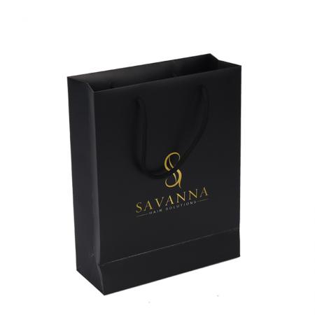 individuelles logo luxus schwarz einkaufsgeschenk beschichtet papiertüte