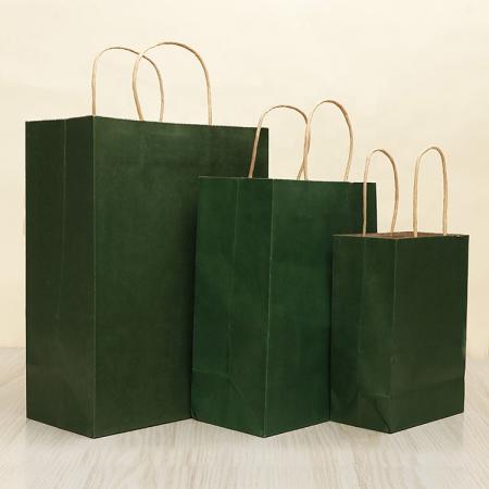 Lieferant benutzerdefinierte leere Recycling-Kraft-Griff Papiertüten zum Verpacken