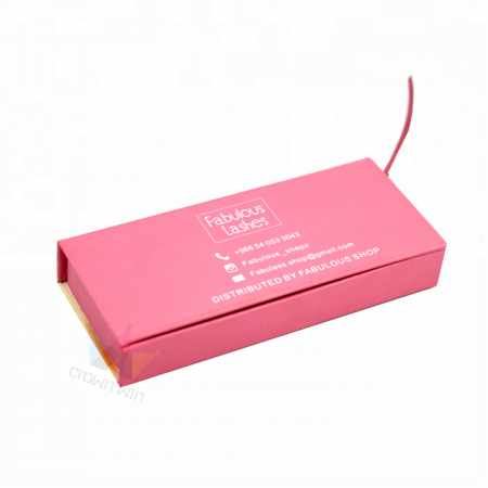 hochwertige individuelle Logo Papier personalisierte quadratische rosa Wimpern Box Verpackung