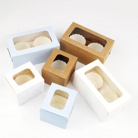 kostenlose Probe Cupcakes Box Muffins Box Tortenschachteln mit Kunststofffenster