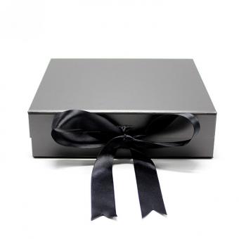 benutzerdefinierte logo papier schwarz band schmuck geschenkverpackung box