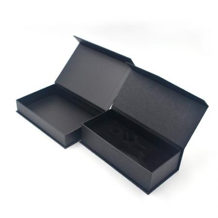 schwarze farbe starre pappschachtel individuelles logo luxus magnetpapier geschenkbox mit eva einsatz