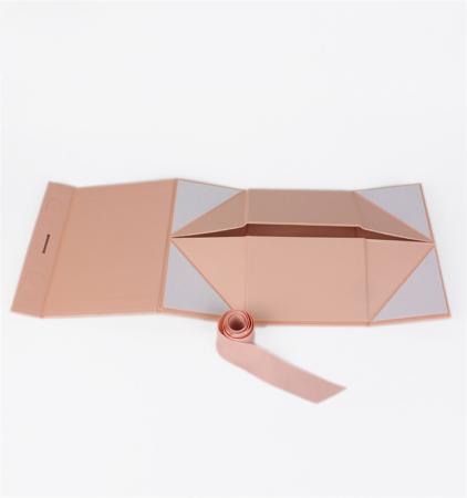 benutzerdefinierte logo luxus karton magnetische falten geschenkbox mit bandverschluss
