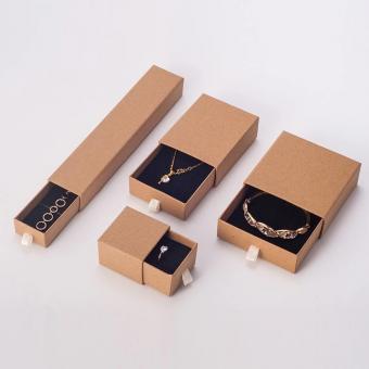 Großhandel benutzerdefinierte Kraftpapier Schublade Schmuck Verpackung Geschenkbox