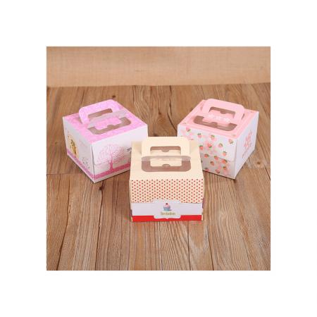 Hochwertige Mode-Design-Cupcake-Box aus Papier mit klarem Fenster