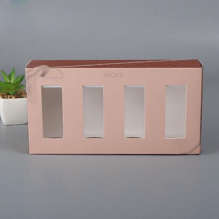 Werbeartikel individuell bedruckte Luxus-Geschenkbox aus Faltpapier mit klarem PVC-Fenster