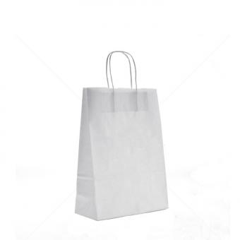 benutzerdefinierte Luxus recycelte flache weiße Papiertüte zum Verpacken von Geschenken