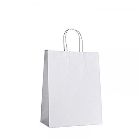 benutzerdefinierte Luxus recycelte flache weiße Papiertüte zum Verpacken von Geschenken