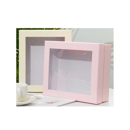 bunter Druck faltbare Geschenkbox durchsichtige Papierverpackungsbox mit Fenster