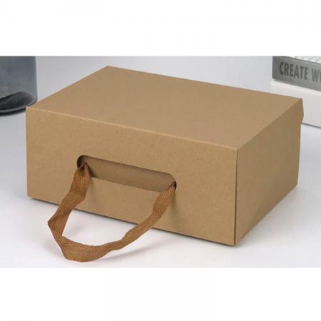Großhandel schwarz Schuhkarton für Erwachsene und Kinder Bandbox Verpackung mit Griff Wellpappe Box