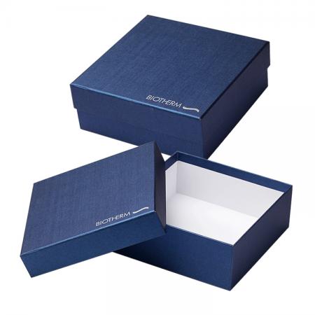 blaue Luxus oben und unten Papier Geschenkverpackung leere Schuhkartons