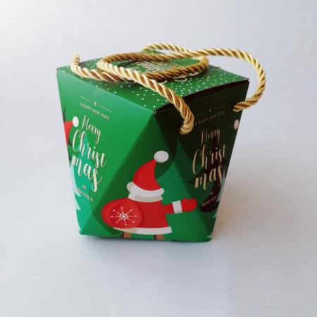 kundenspezifische Drucksüßwarenweihnachtszuckerbonbon-Geschenkverpackungspapierbox mit Griff