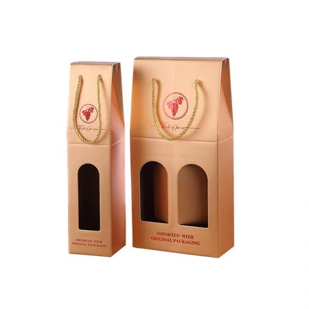 zwei Flaschen Pappe Weinträger Wellpappe Verpackung Wein Geschenkbox