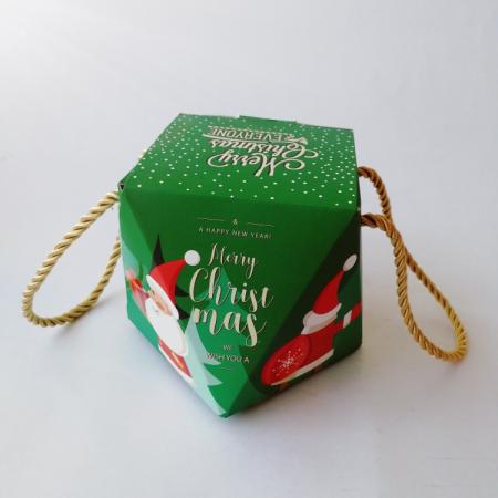 kundenspezifische Drucksüßwarenweihnachtszuckerbonbon-Geschenkverpackungspapierbox mit Griff