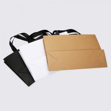 China white paper gift bags with ribbon handles supplier