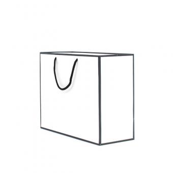 Luxus-boutique-Verpackung, weißes Papier-Geschenk-Tasche benutzerdefinierte logo bedruckt Papier-Tragetaschen mit Baumwolle Seil Griffen