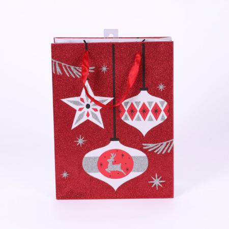 Eco-friendly Christmas shopping paper gift bags customized