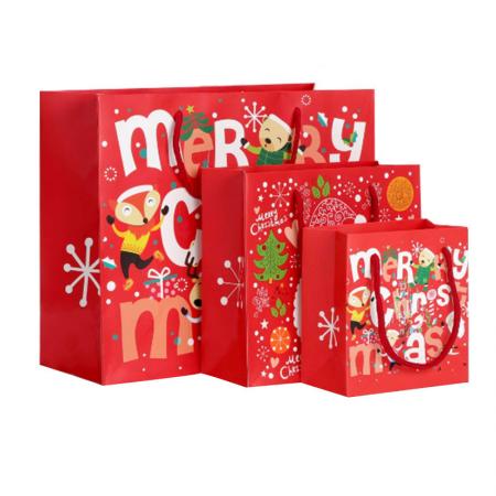 Fancy gute Qualität, Frohe weihnacht-Geschenk-Tasche Urlaub fördernde bunte Weihnachts-Papier-Tasche mit Griffen