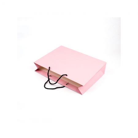 Personalized Pink Matte Laminated Paper Bag With Logos customized
