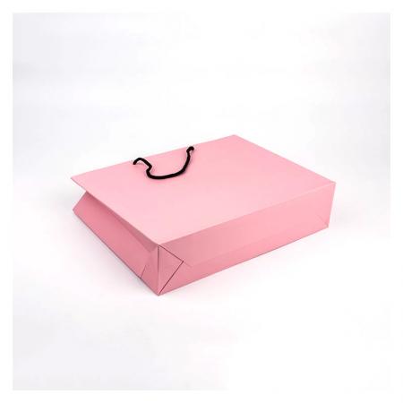 Personalized Pink Matte Laminated Paper Bag With Logos customized