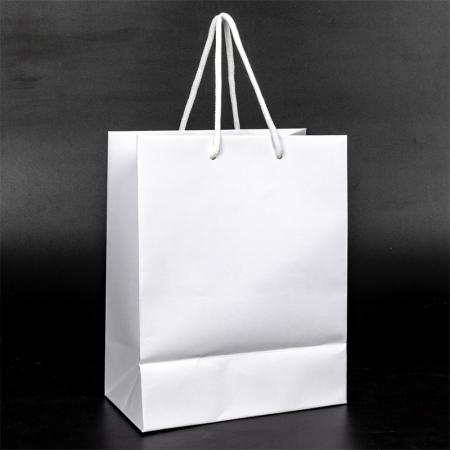 billige kleine braune/weiße Geschenktüten aus Kraftpapier mit Griffen