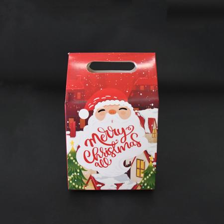 kundenspezifische Drucksüßwarenweihnachtszuckerbonbon-Geschenkverpackungspapierbox mit Griff